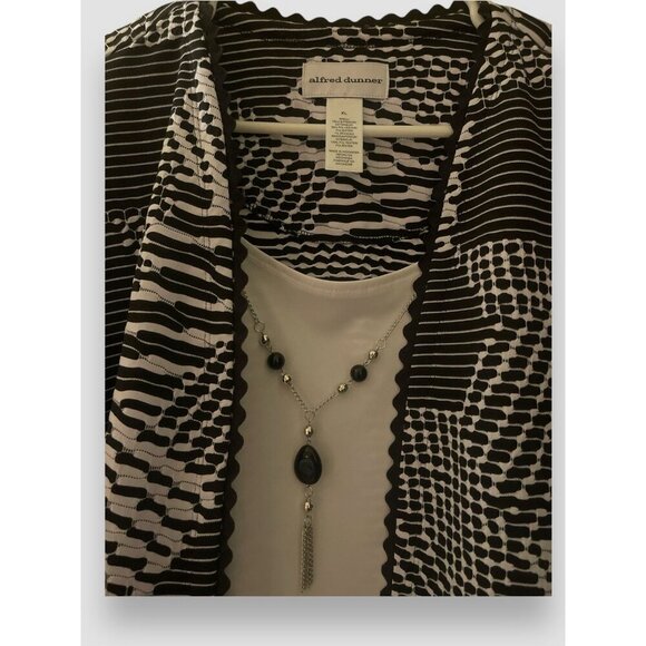 Alfred Dunner Riverside Drive Textured 2 for 1 Top Detachable Necklace Sz XL NWT - Picture 4 of 9